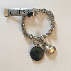 Guess silver metal charm bracelet